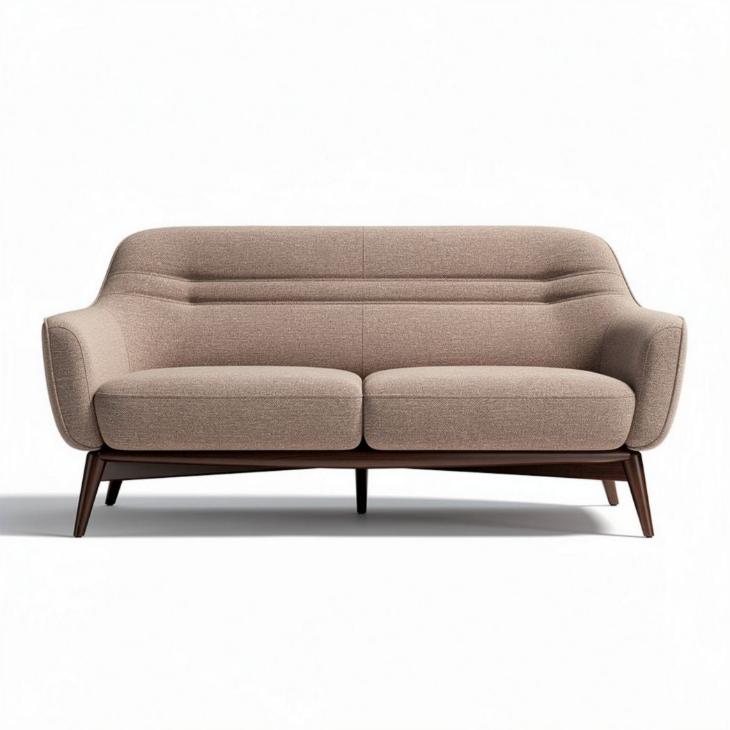 Canapé 2 places en tissu beige avec structure en bois 180 x 75 x 80 cm