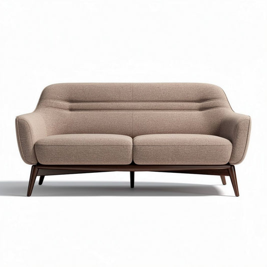 Canapé 2 places en tissu beige avec structure en bois 180 x 75 x 80 cm