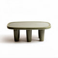 Table basse en céramique verte 60 x 40 x 10cm pour décoration intérieure