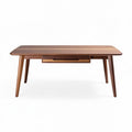 Table en bois de noyer 120 x 60 x 75 cm avec tiroir de rangement