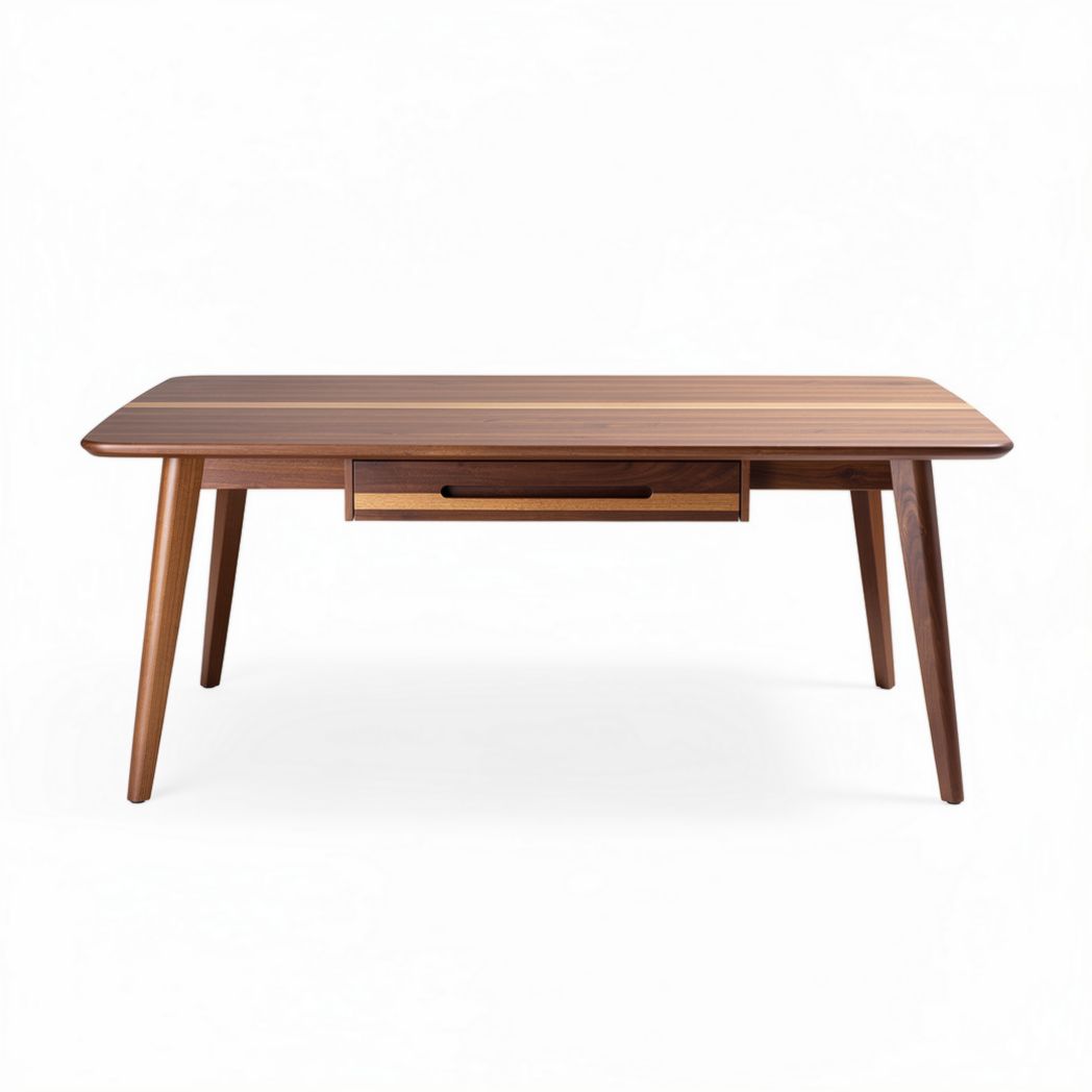 Table en bois de noyer 120 x 60 x 75 cm avec tiroir de rangement
