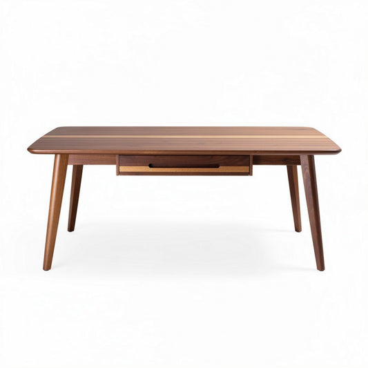 Table en bois de noyer 120 x 60 x 75 cm avec tiroir de rangement