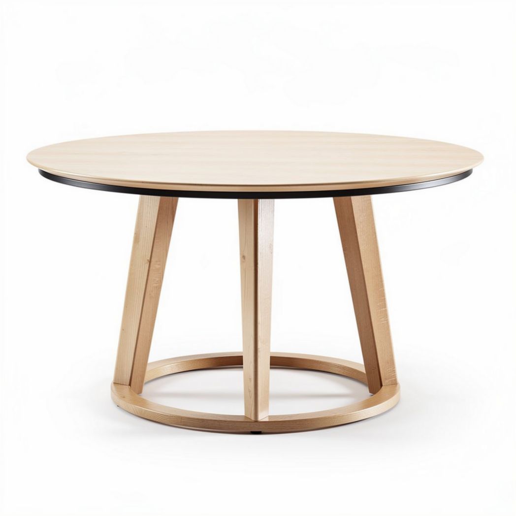 Table ronde en bois de hêtre diamètre 120 x 75 cm pour salle à manger