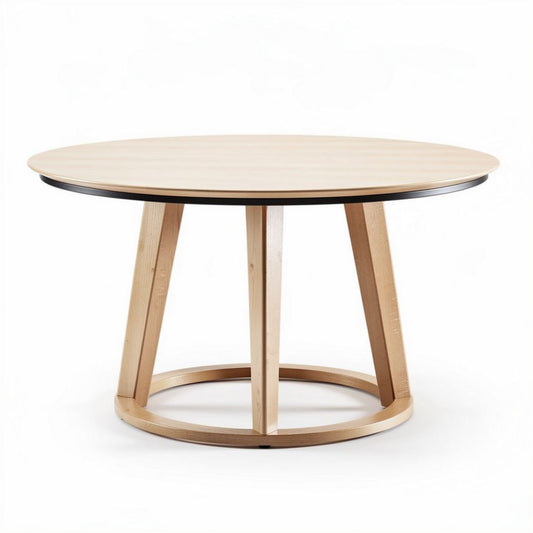 Table ronde en bois de hêtre diamètre 120 x 75 cm pour salle à manger