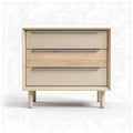 Commode en bois et mélaminé beige avec trois tiroirs 60 x 40 x 50cm