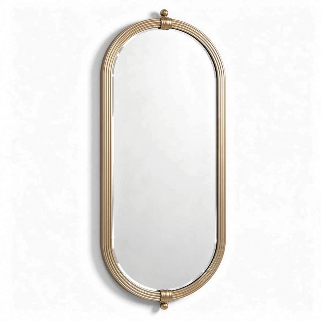 Miroir rectangulaire doré 80 x 30 x 2cm pour décoration intérieure