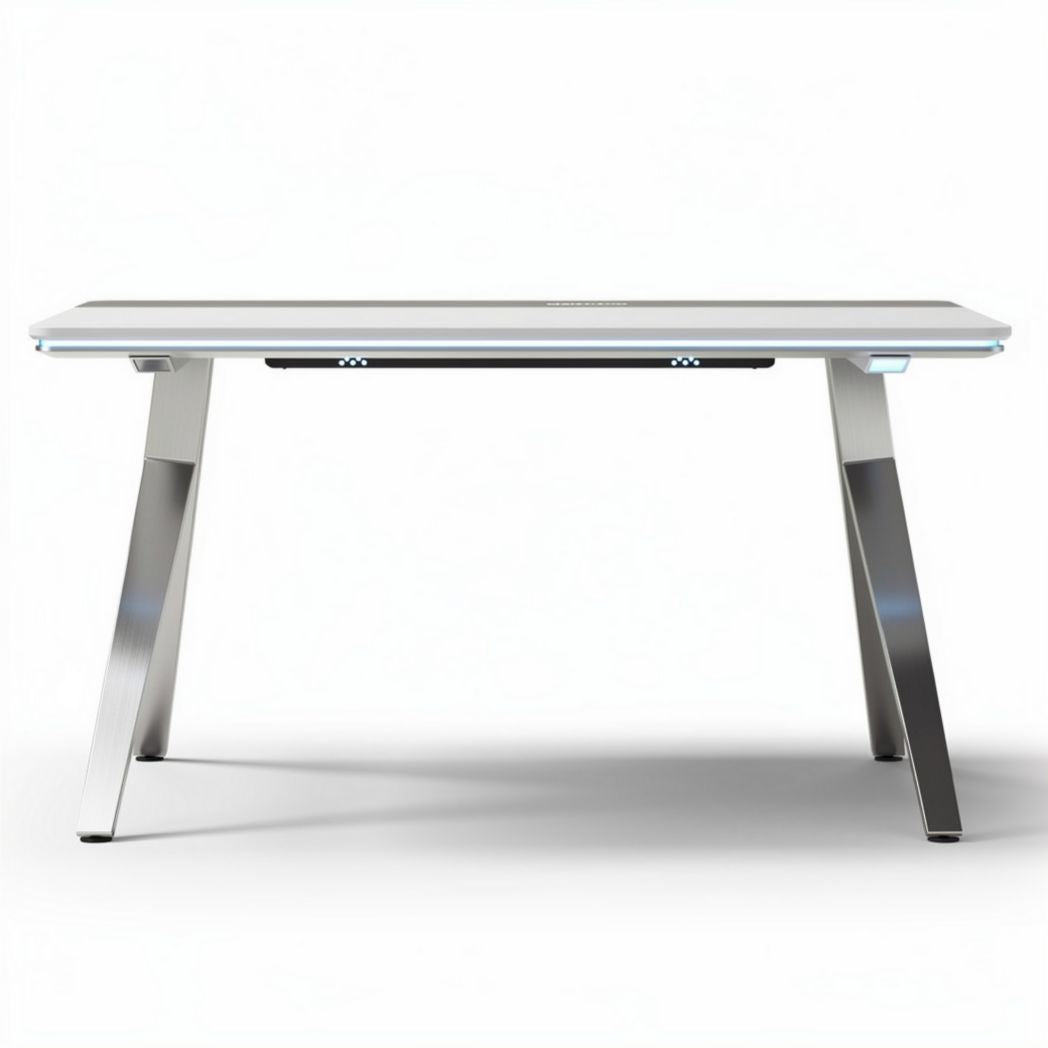 Bureau réglable en hauteur en aluminium blanc 120 x 60 x 75cm