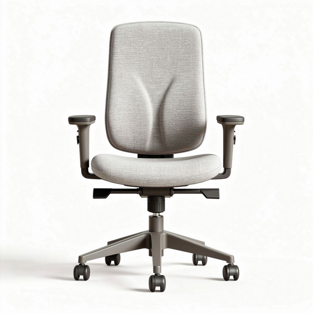 Chaise de bureau ergonomique en tissu gris dimensions 45 x 60 x 100cm