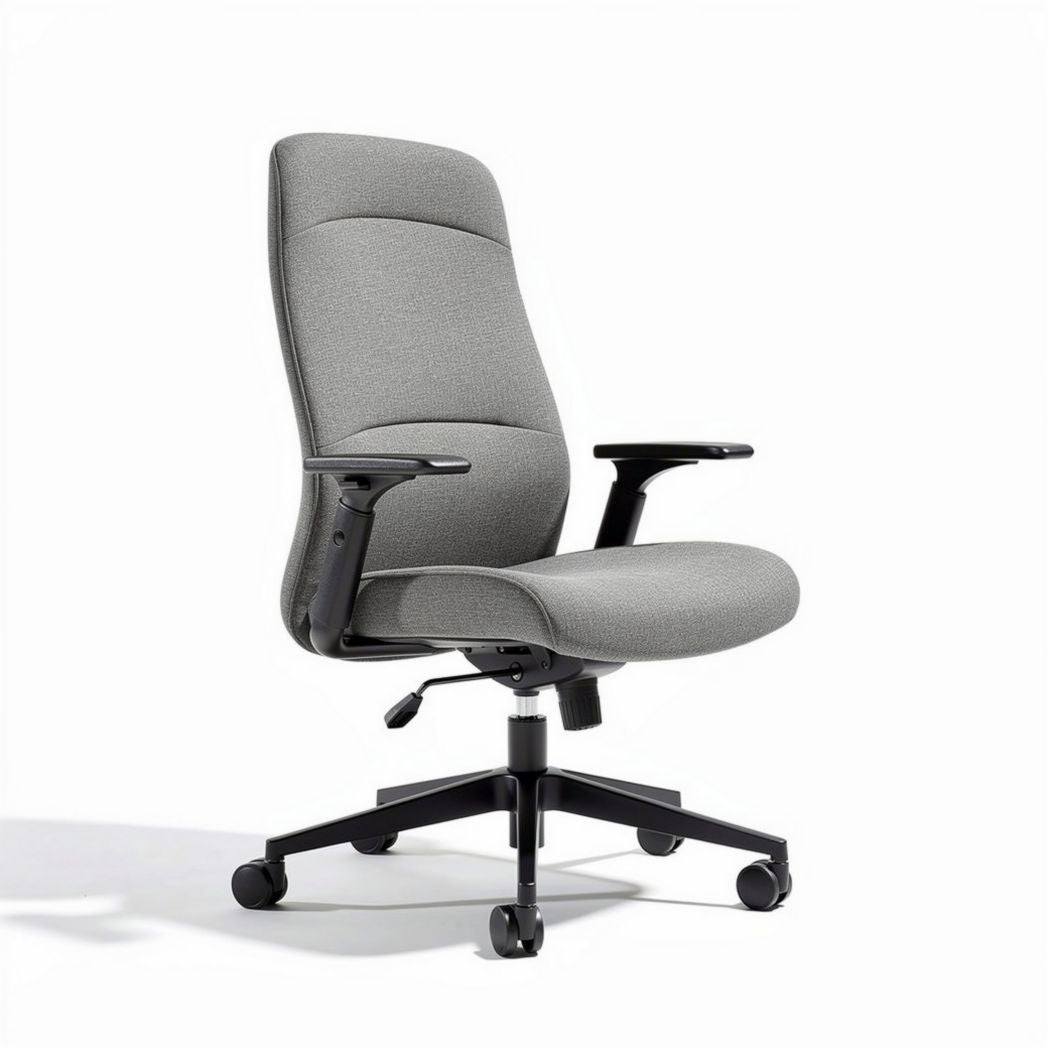 Chaise de bureau ergonomique en tissu gris réglable 45 x 60 x 100cm