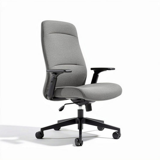 Chaise de bureau ergonomique en tissu gris réglable 45 x 60 x 100cm