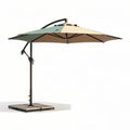 Parasol déporté en aluminium 300 x 300 x 250cm avec toile beige et verte