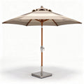 Parasol en bois avec base en métal dimensions 250 x 250 x 230 cm couleur beige